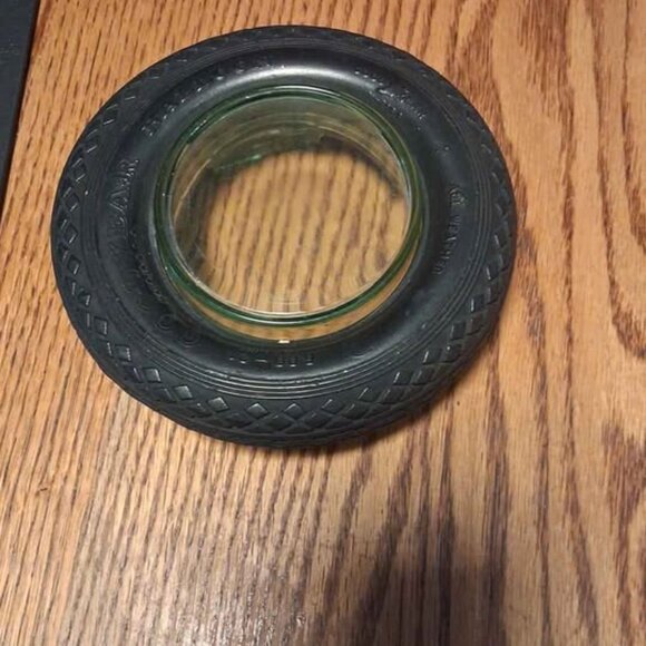 HTF Vtg Goodyear Tire Uranium Glass Ashtray - Picture 3 of 8